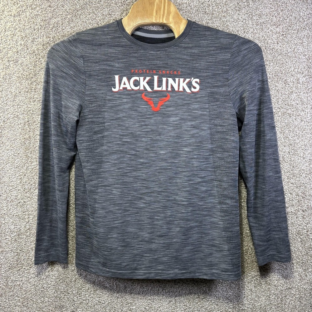 Under Armour Shirt Mens Large Gray‎ HeatGear Long Sleeve Jack Link's Graphic